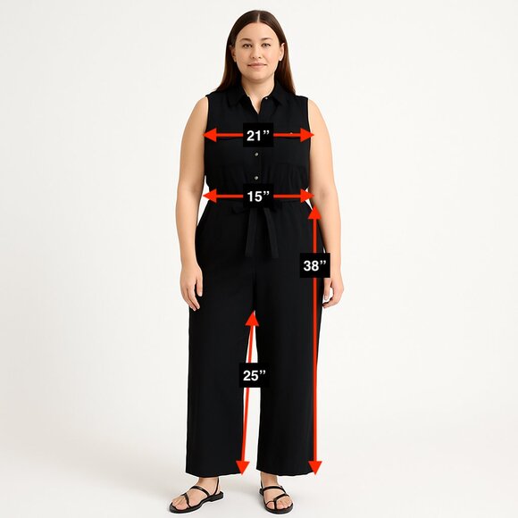 NWT Loft Black JumperJumpsuit Romper Sleeveless Size Large - Picture 2 of 8